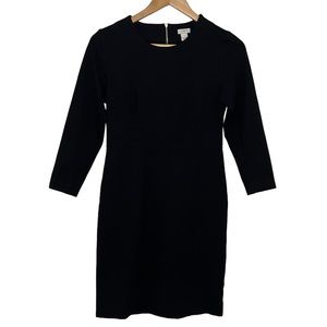 J. Crew women’s black Ponte knit 3/4 sleeve dress size 4